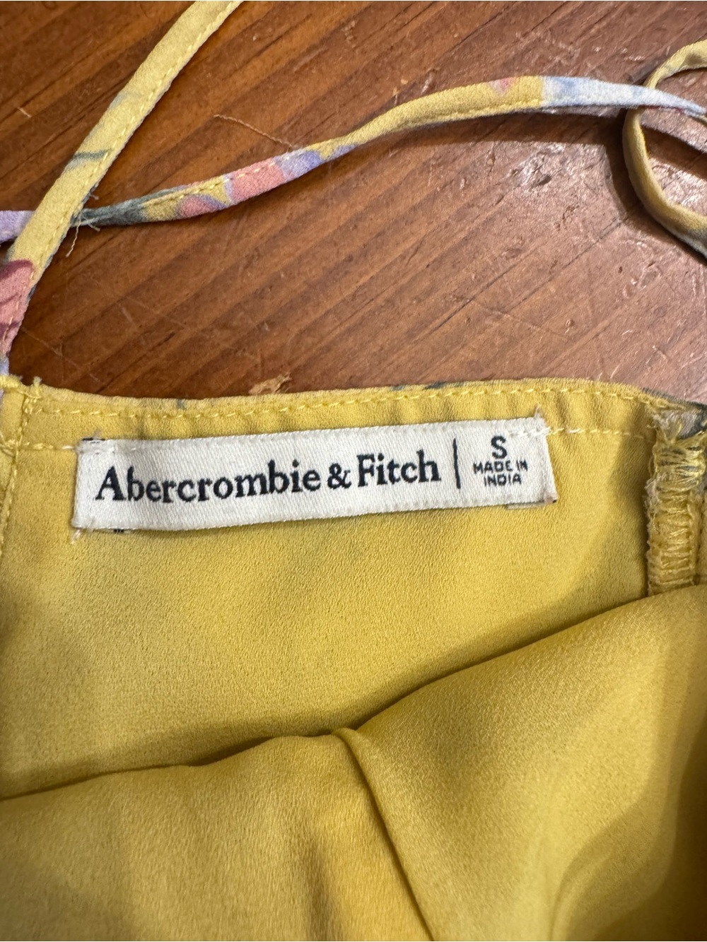 Abercrombie & Fitch Y2K Sun Dress Yellow Floral Prairie Cottage Size S Chiffon - Picture 11 of 15